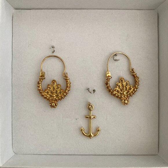 Sibenik Botun Earrings and Anchor Charm from Zlatarna Fabijan Bataljaku Croatia - Picture 2 of 2